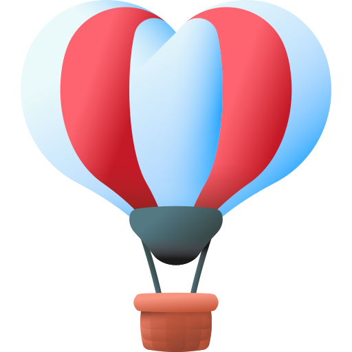 Hot air balloon 3D Color icon