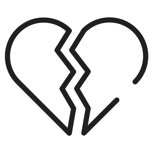 Разбитое сердце Generic Detailed Outline иконка