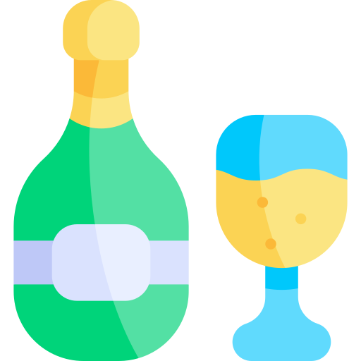 Champagne Kawaii Flat icon