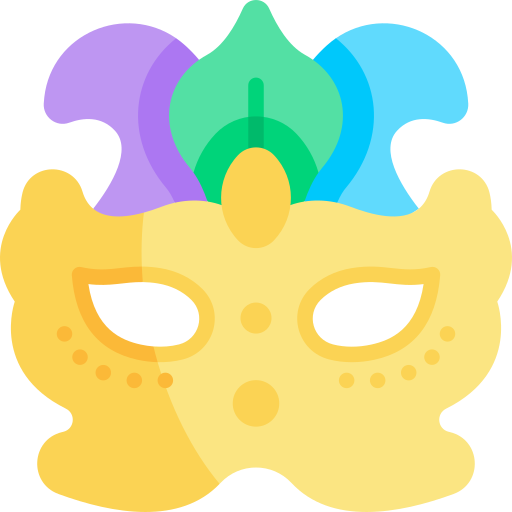 carnaval masker Kawaii Flat icoon