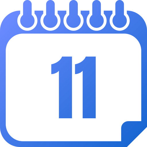 Number 11 Generic gradient fill icon