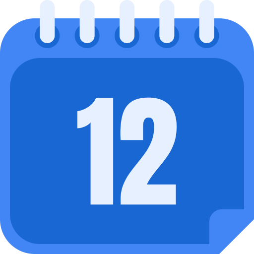 Number 12 Generic color fill icon