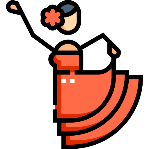 flamenco Detailed Straight Lineal color ikona