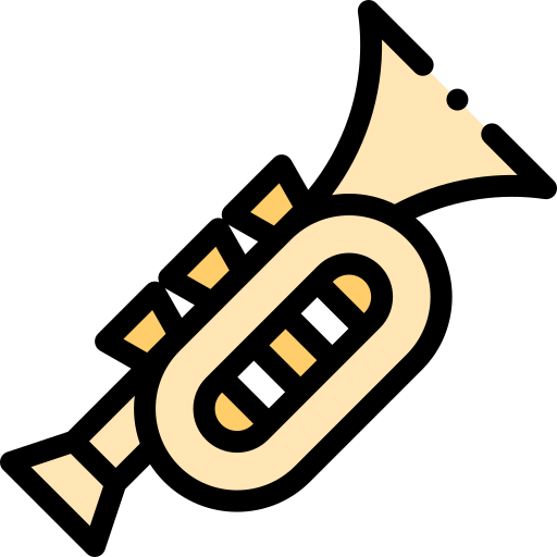 Trumpet Detailed Rounded Lineal color icon
