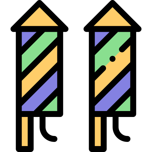 Фейерверк Detailed Rounded Lineal color иконка