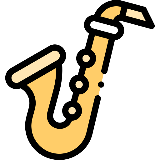 Saxophone Detailed Rounded Lineal color icon