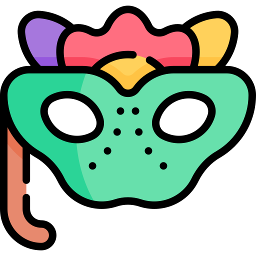 Carnival mask Kawaii Lineal color icon
