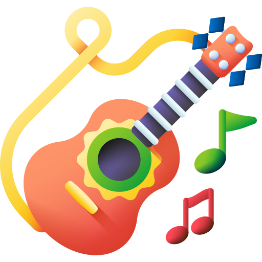 chitarra 3D Color icona