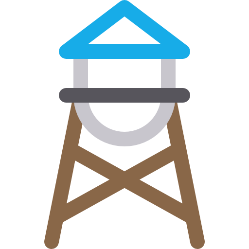 Water tower Basic Rounded Lineal Color icon