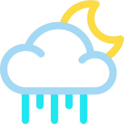 Rain Basic Rounded Lineal Color icon
