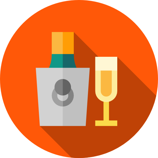 szampan Flat Circular Flat ikona
