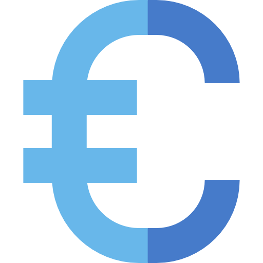 euro Basic Straight Flat Icône