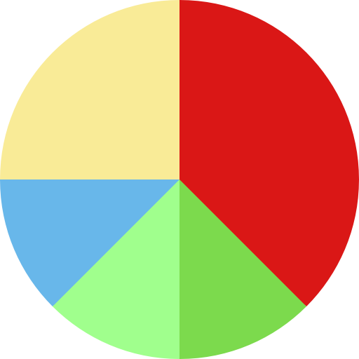 wykres kołowy Basic Straight Flat ikona
