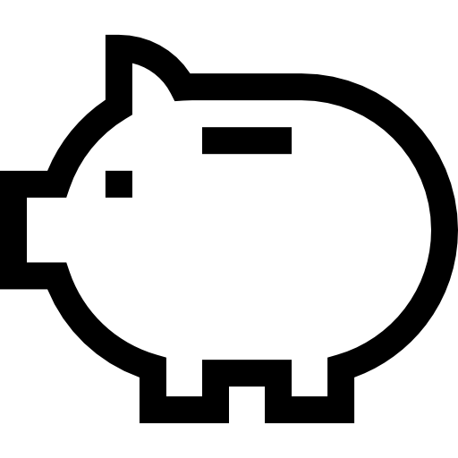 Świnka skarbonka Basic Straight Lineal ikona