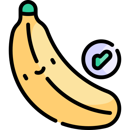 plátano Kawaii Lineal color icono