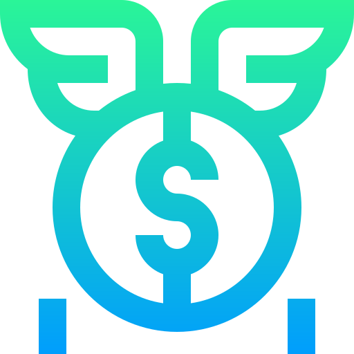 Flying money Super Basic Straight Gradient icon