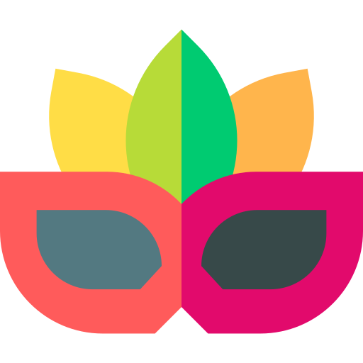 Carnival mask Basic Straight Flat icon
