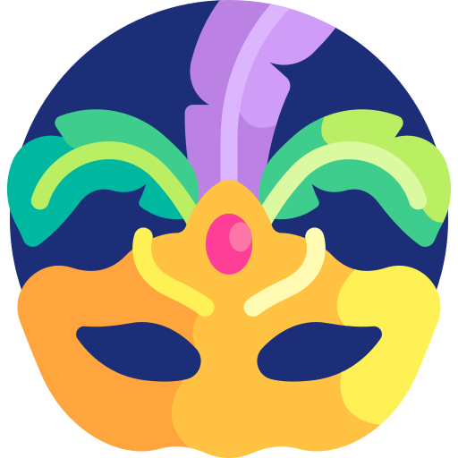 carnaval masker Detailed Flat Circular Flat icoon