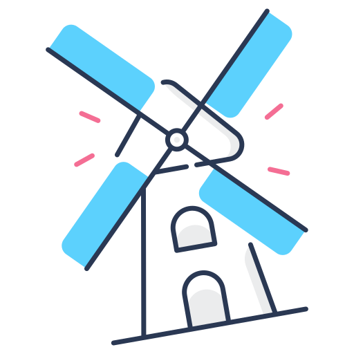 kinderdijk 풍차 Generic color fill icon