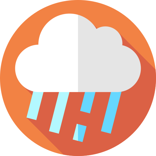 폭우 Flat Circular Flat icon