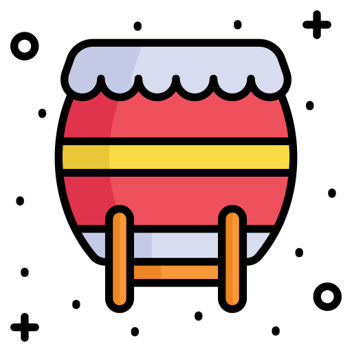 tambor chino Generic color lineal-color icono
