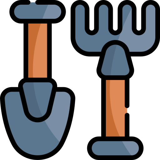 herramientas de jardinería Kawaii Lineal color icono