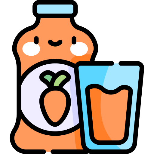 jugo de zanahoria Kawaii Lineal color icono