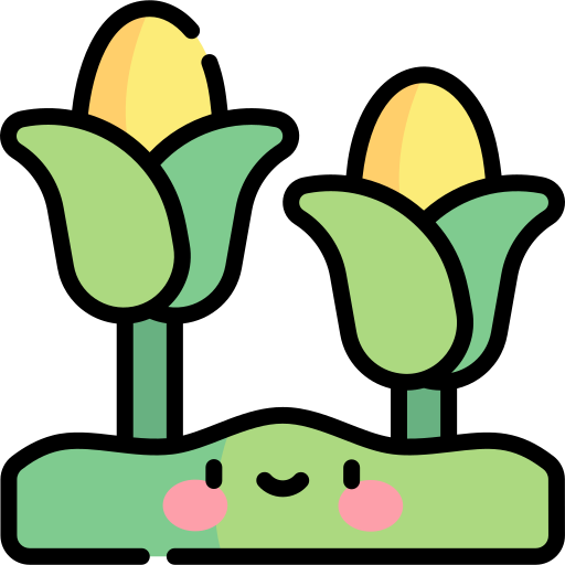 maíz Kawaii Lineal color icono