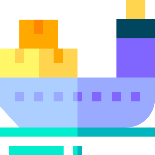 vrachtschip Basic Straight Flat icoon