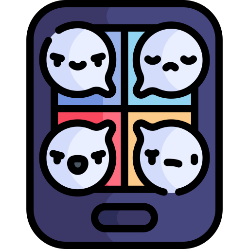 grupo de chat Kawaii Lineal color icono