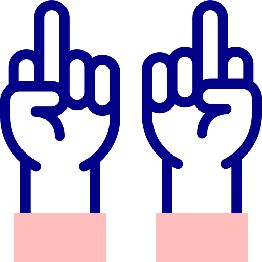 가운데 손가락 Detailed Mixed Lineal color icon