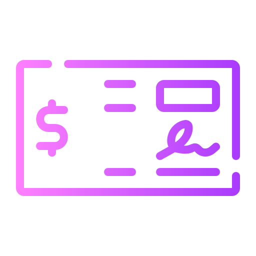 Bank Check Generic gradient outline icon
