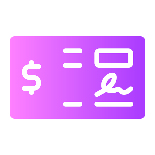 czek bankowy Generic gradient fill ikona