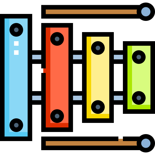 xylophone Detailed Straight Lineal color Icône