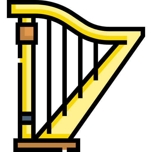 Harp Detailed Straight Lineal color icon