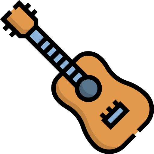 akoestische gitaar Detailed Straight Lineal color icoon