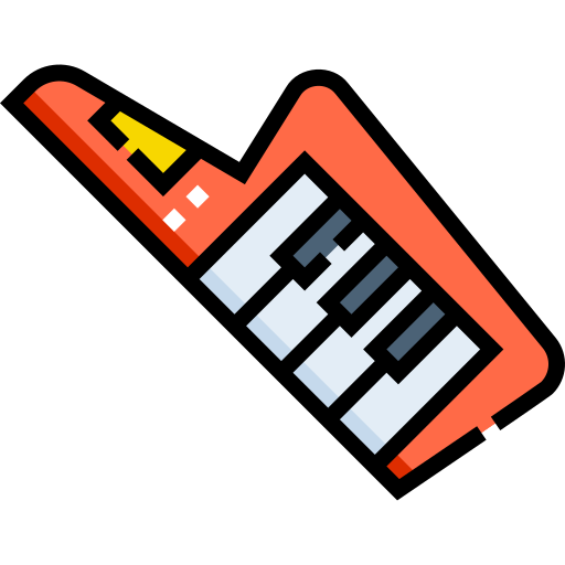 keytar Detailed Straight Lineal color icono