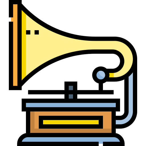 grammophon Detailed Straight Lineal color icon