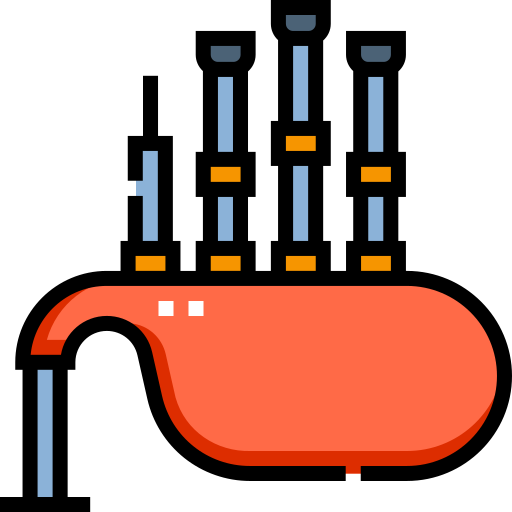 Bagpipes Detailed Straight Lineal color icon