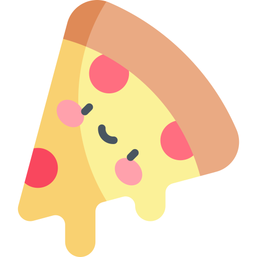 pizza Kawaii Flat Icône