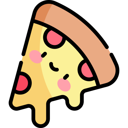 pizza Kawaii Lineal color Icône