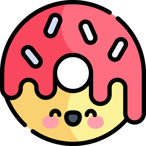donut Kawaii Lineal color Icône