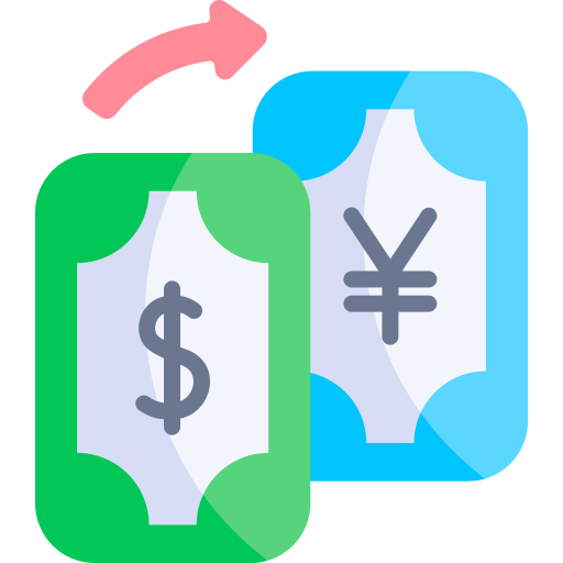 Обмен валюты Kawaii Flat иконка