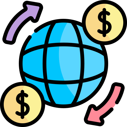 Глобальный платеж Kawaii Lineal color иконка