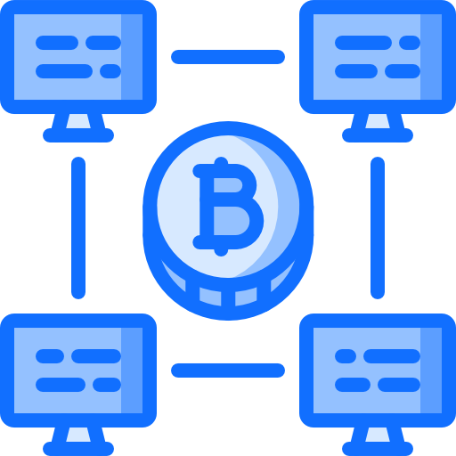 blockchain Coloring Blue Icône
