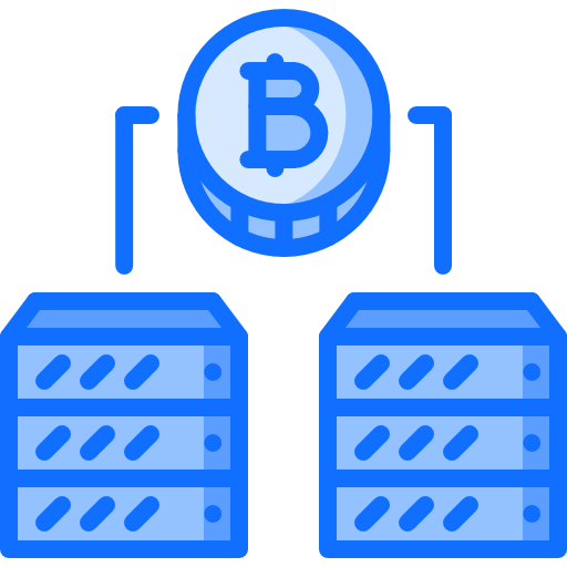blockchain Coloring Blue icoon