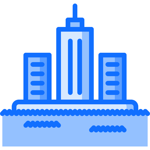 Cityscape Coloring Blue icon
