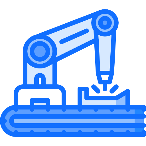 bras de robot Coloring Blue Icône