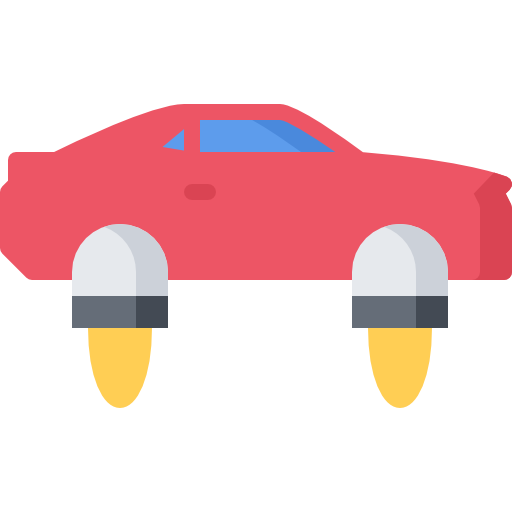latający samochód Coloring Flat ikona