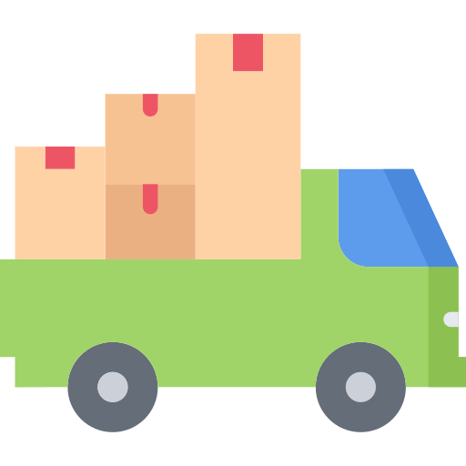 Движущийся грузовик Coloring Flat иконка